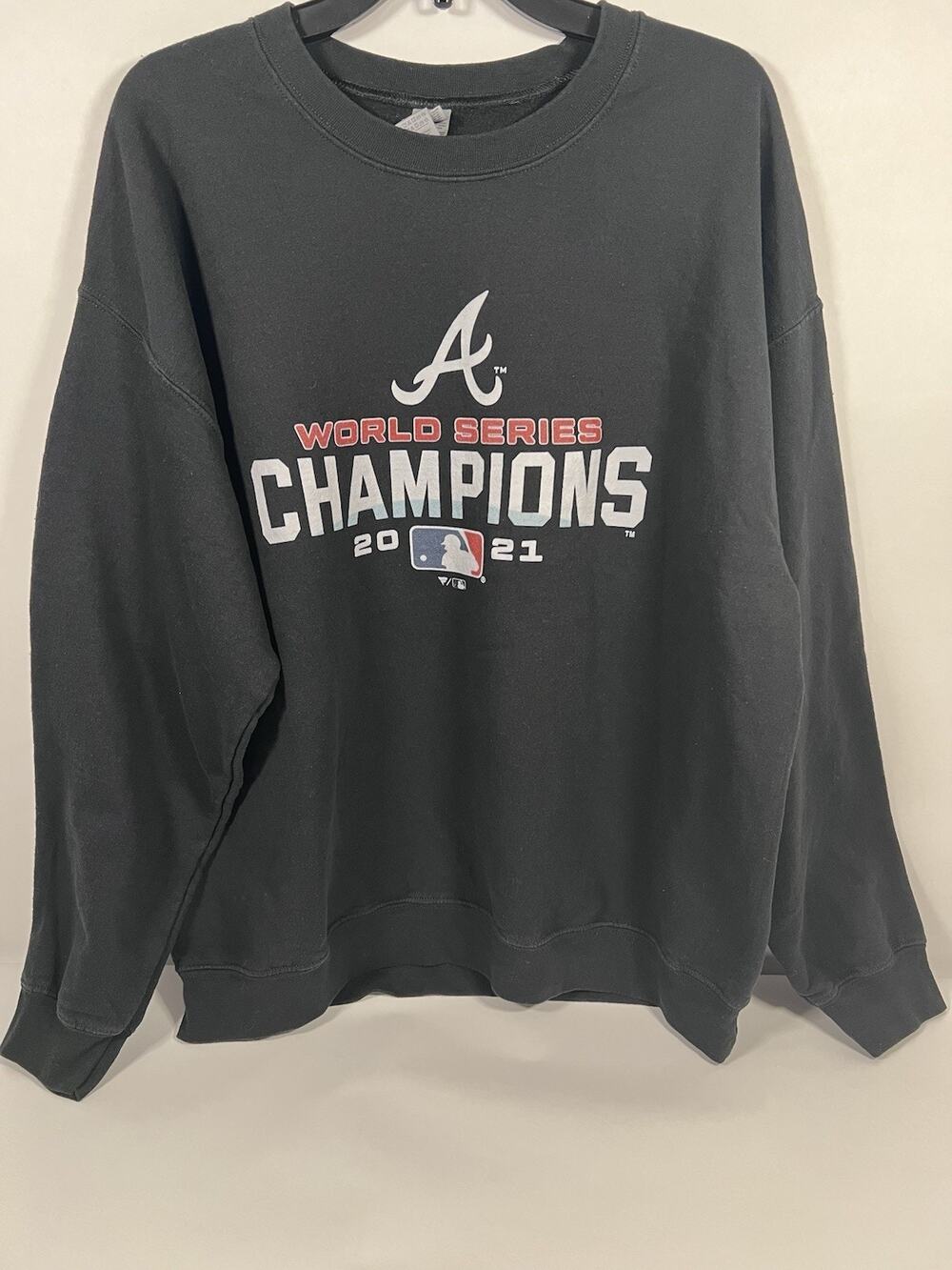 Atlanta Braves 2021 World Series Champions Sweatshirt Black Crewneck Men XL